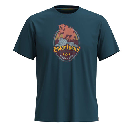 T-shirt Smartwool à manches courtes imprimé Bear Attack homme - bleu crépuscule