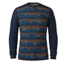 Chandail de base Smartwool Classic Thermal Merino pour homme - Marine foncé sommets géo