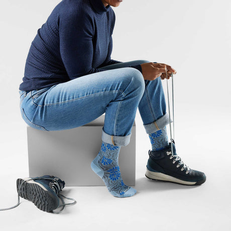 Smartwool Chaussette de tous les jours Floral pour femme live - Bleu Serein