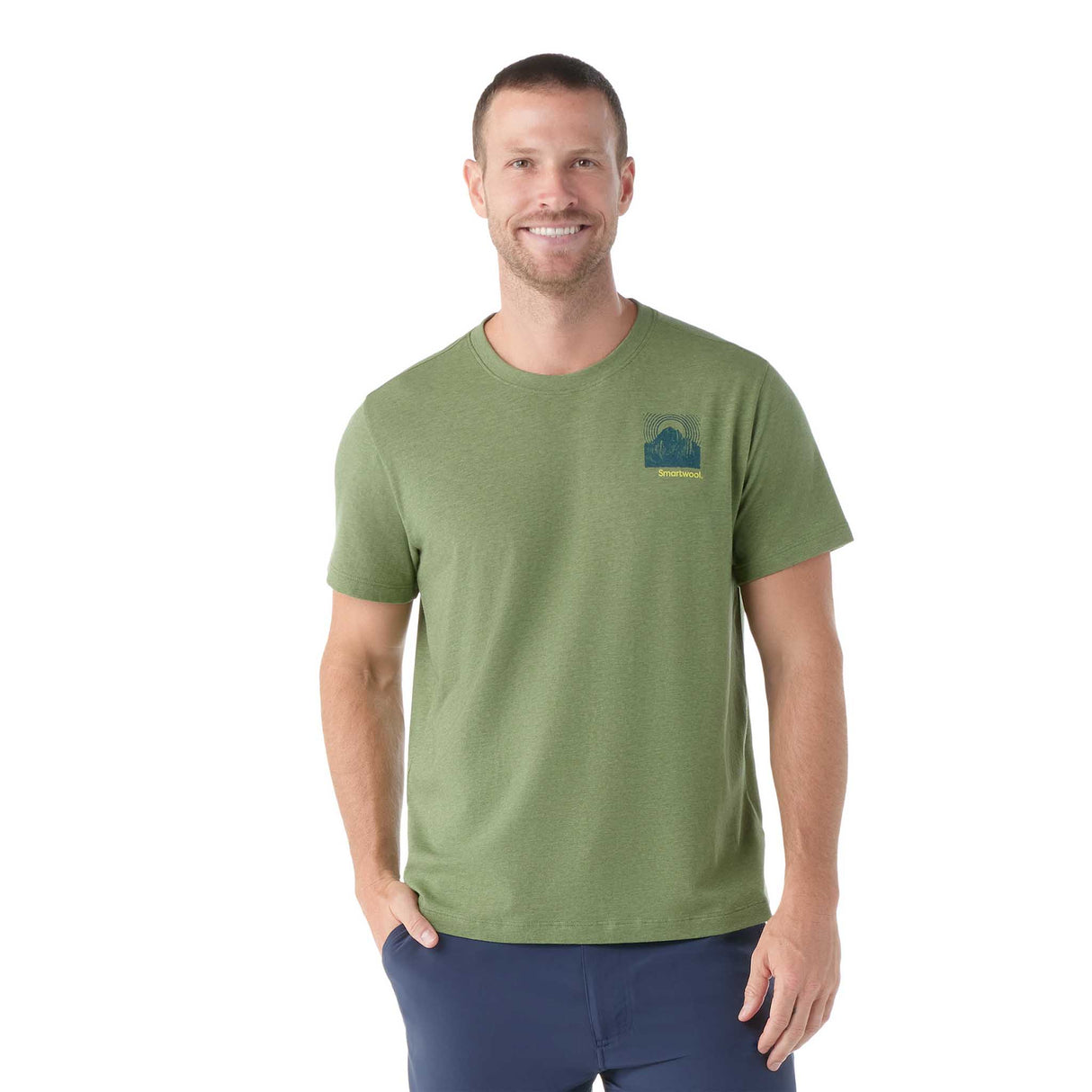 T-shirt imprimé Forest Finds Smartwool homme face - Vert fougère