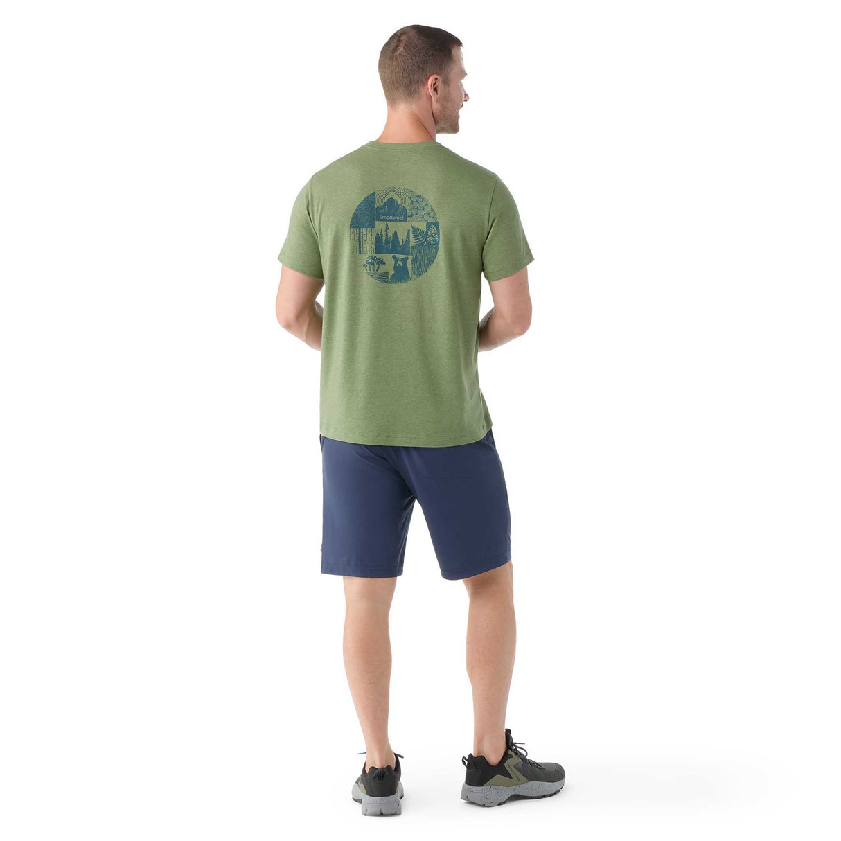 T-shirt imprimé Forest Finds Smartwool homme dos - Vert fougère
