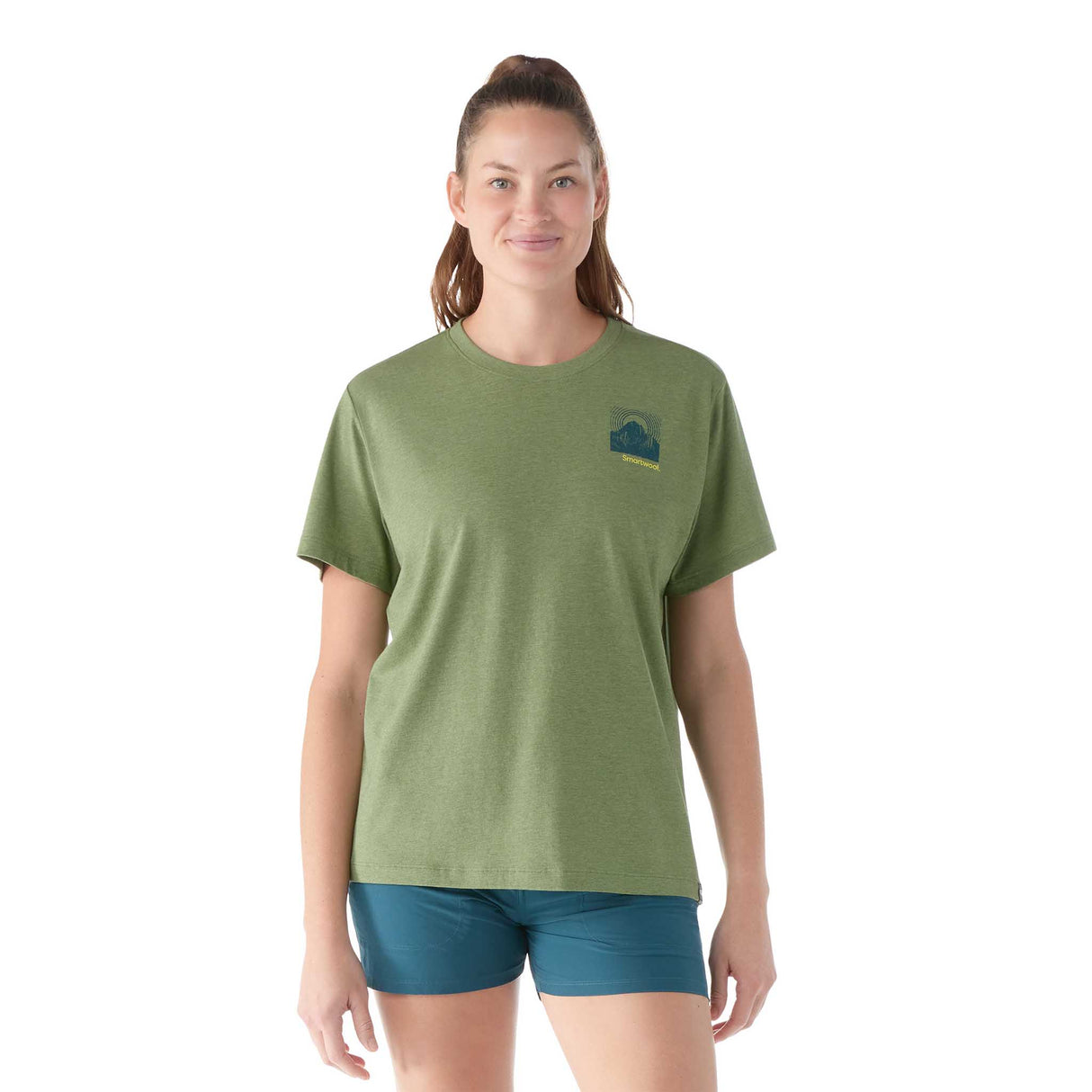 T-shirt imprimé Forest Finds Smartwool homme face femme - Vert fougère