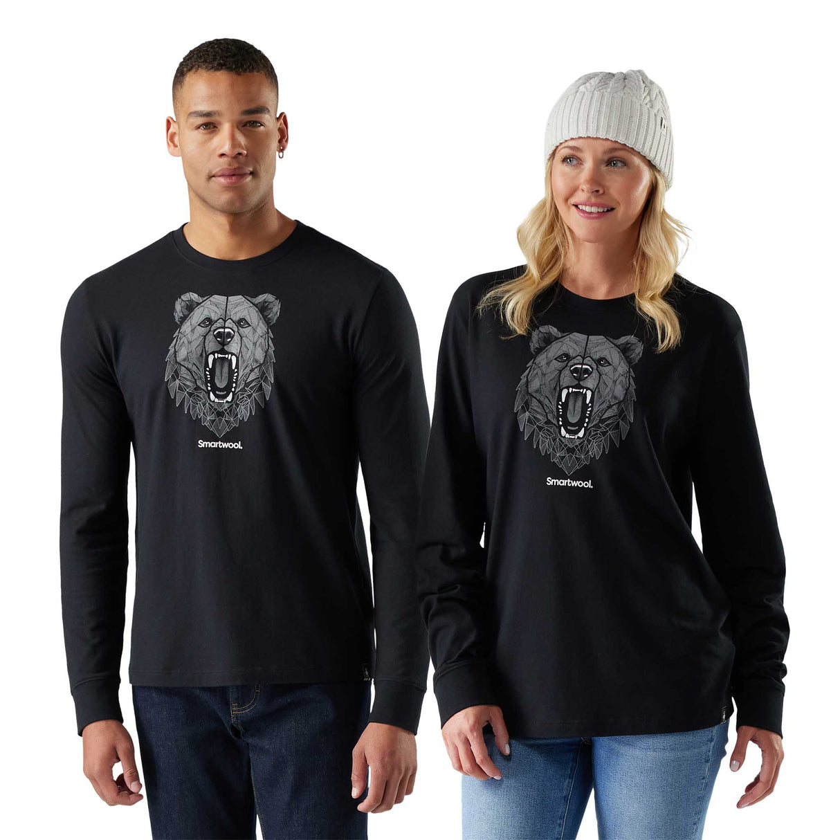 Smartwool haut à manches longues Geometric Bear pour homme - Noir