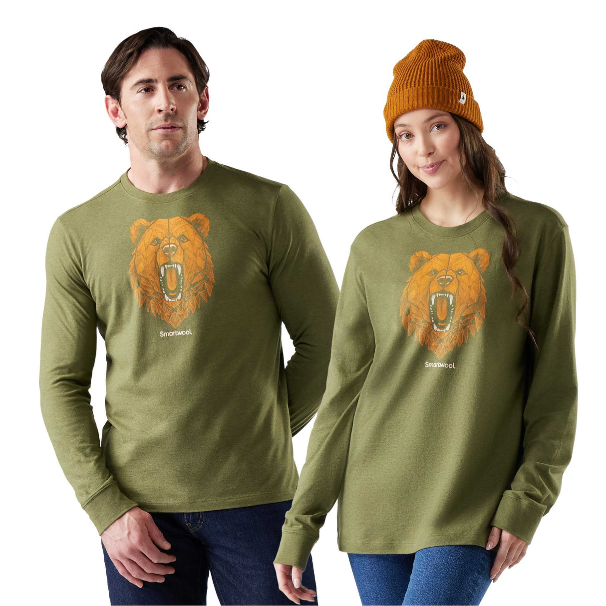 Smartwool haut à manches longues Geometric Bear pour homme - Mousse d'hiver