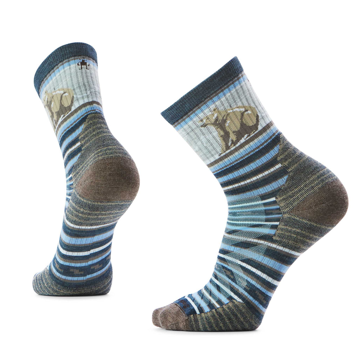 Smartwool mi-chaussette de randonnée rayée Bear pour homme - Bleu crépuscule