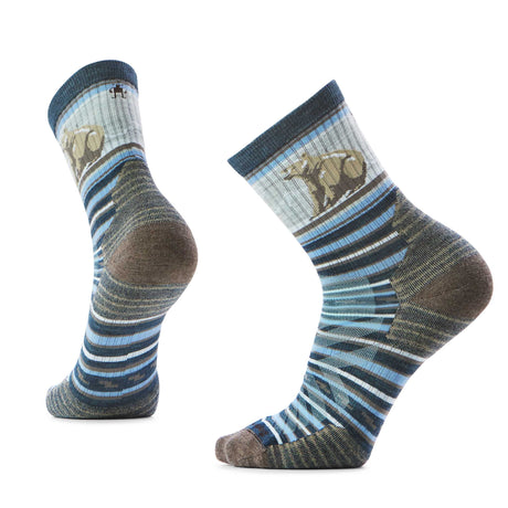 Smartwool mi-chaussette de randonnée rayée Bear pour homme - Bleu crépuscule