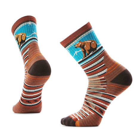 Smartwool mi-chaussette de randonnée rayée Bear pour homme - Picante