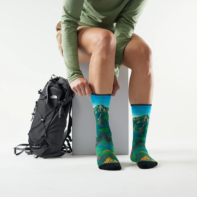 Smartwool chaussette de randonnée imprimée Mountain Lake pour femme - Bleu capri