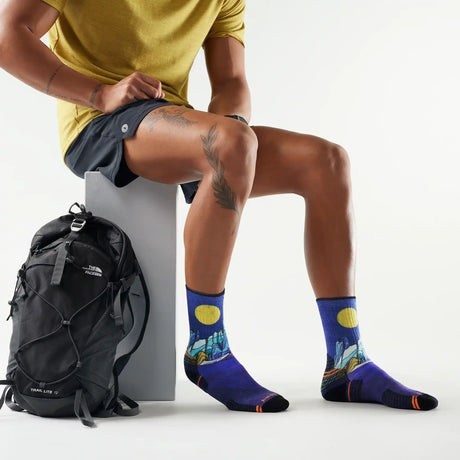 Smartwool chaussette de randonnée imprimée Mountain Myth - Marine foncé