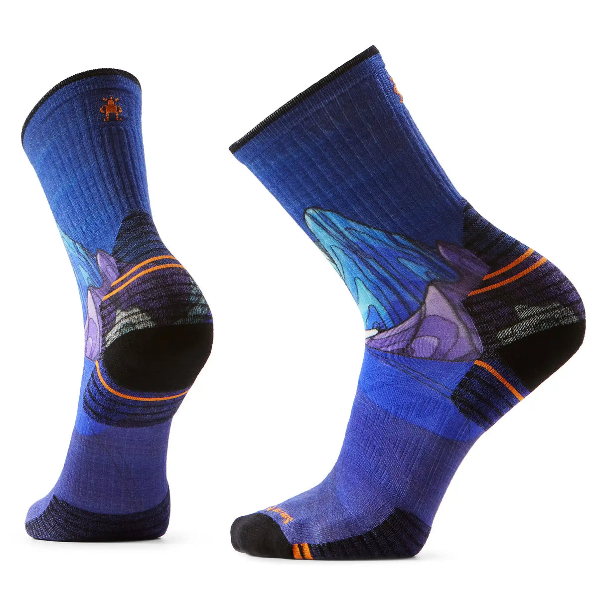 Smartwool chaussette de randonnée imprimée Mountain Myth - Marine foncé