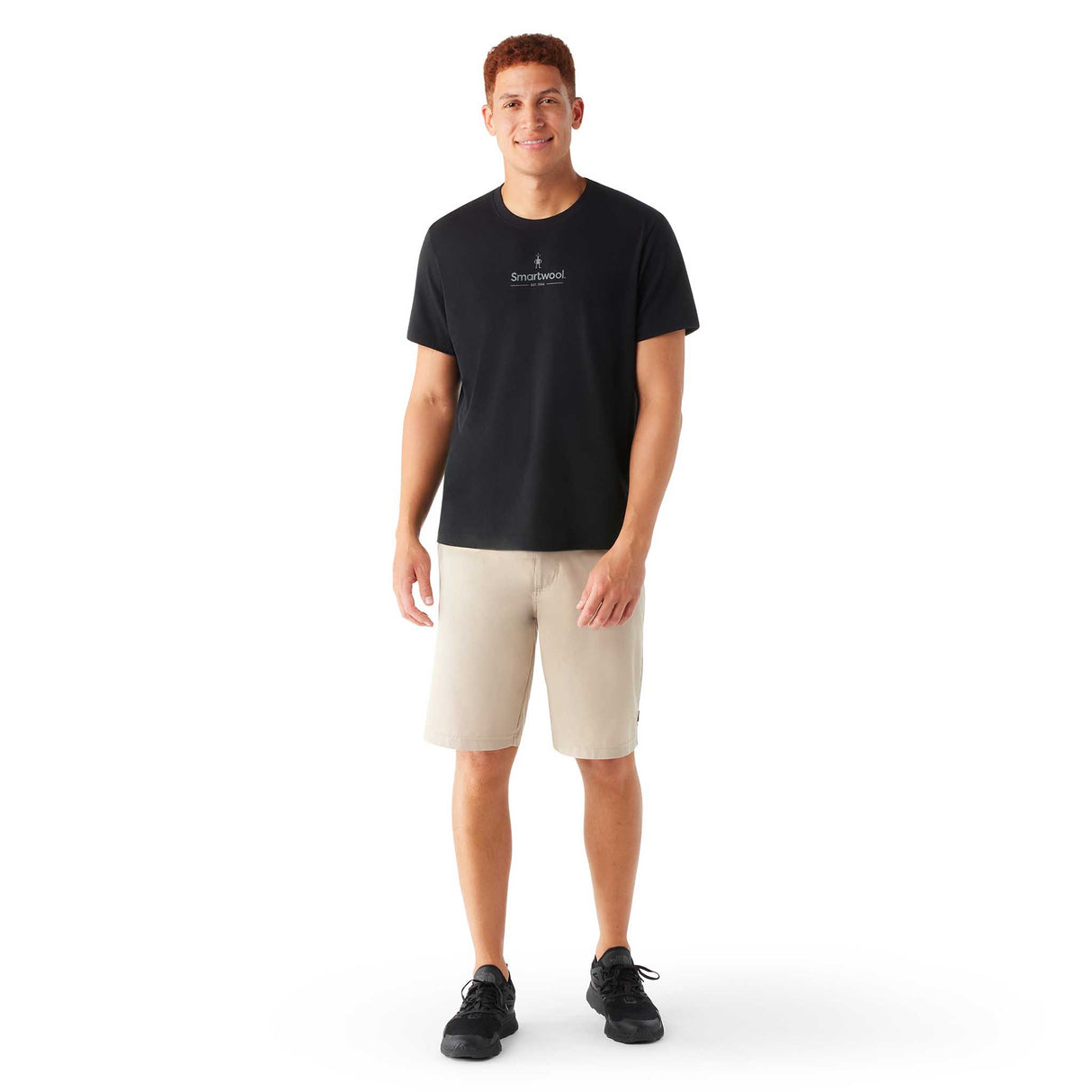 T-shirt à manches courtes à logo imprimé Smartwool homme face - noir