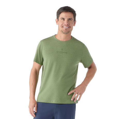 T-shirt à manches courtes à logo imprimé Smartwool homme face -vert fougère