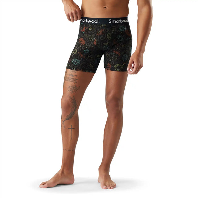 Smartwool Smartwool caleçon boxeur imprimé Merino pour hommes - Paisley noir