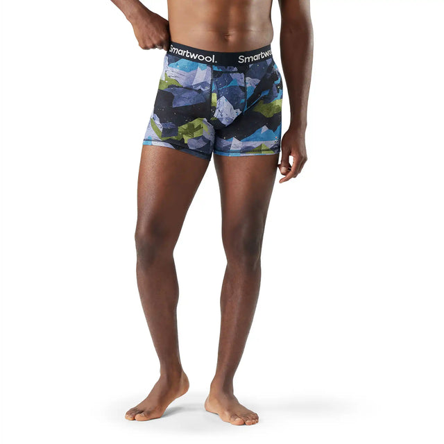 Smartwool caleçon boxeur imprimé Merino pour hommes - Bleu des sommets