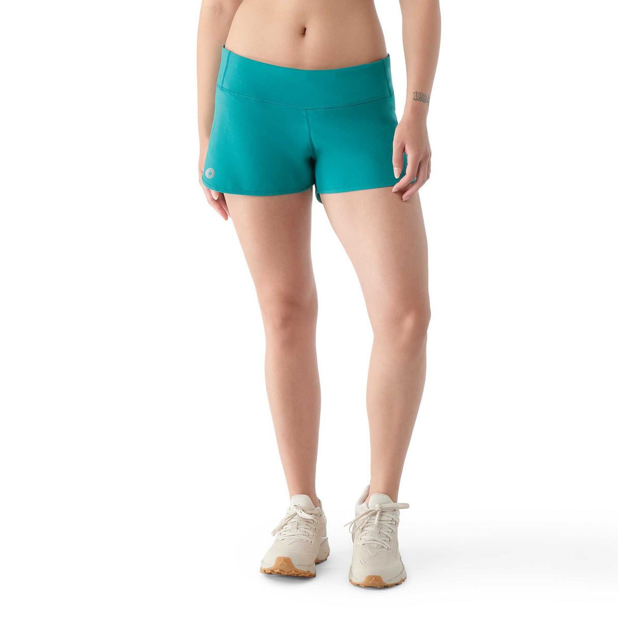 Smartwool Merino Sport Lined short doublé de course femme face - vert émeraude