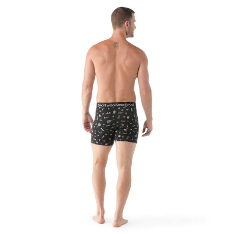 Smartwool caleçon boxeur imprimé Merino pour hommes - Noir à motif Gone Camping