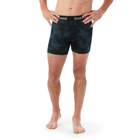 Smartwool caleçon boxeur imprimé Merino pour hommes face - Montagne leu crépuscule