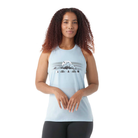 Smartwool camisole imprimée Mountain Moon femme face- Ciel hivernal chiné