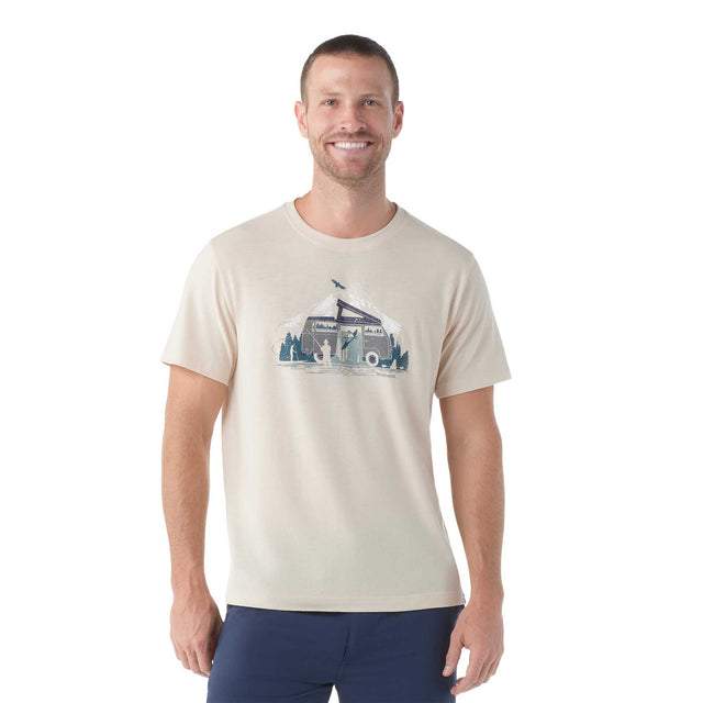 Smartwool t-shirt à manches courtes à motif River Van homme - amande