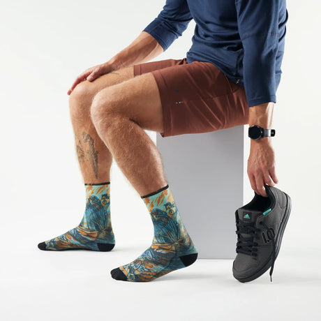 Smartwool chaussette de vélo imprimée Rugged Ride - Bleu Capri