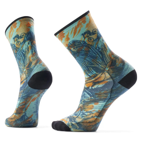 Smartwool chaussette de vélo imprimée Rugged Ride - Bleu Capri
