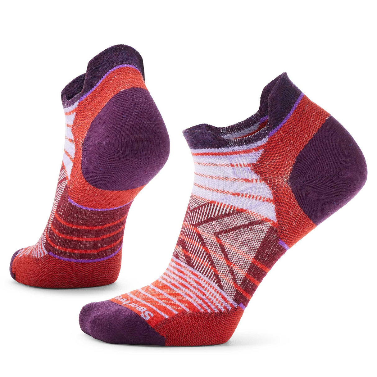 Smartwool Run Zero Cushion Stripe chaussettes basses de course femme - orange tandouri