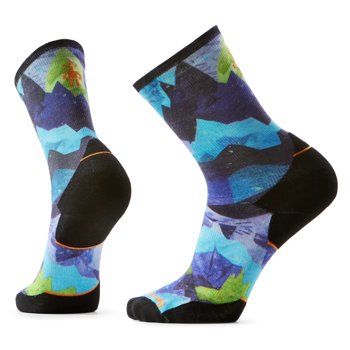 Smartwool chaussette de course à pied en sentier imprimée Summit Sector- Bleu nuit tombante