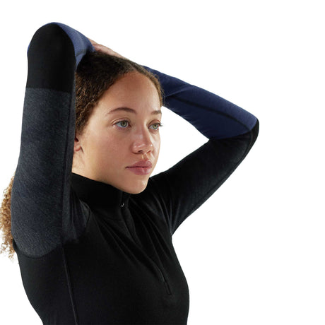Smartwool couche de base Intraknit Merino Thermal 1/2 zip femme - Noir / Anthracite