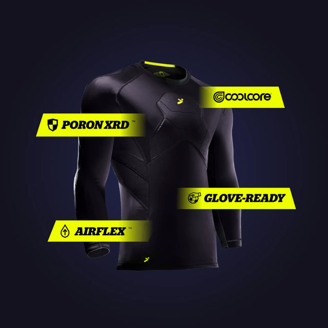 Storelli BodyShield CoolCore GK 3/4 protective undershirt for goalkeepers - Black