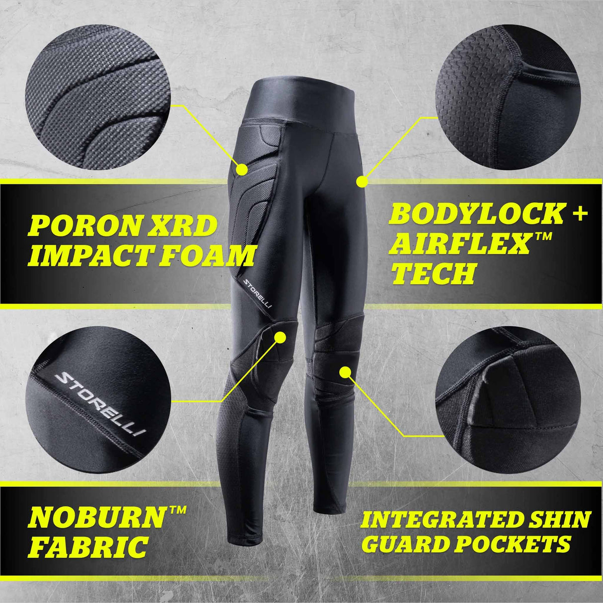 Storelli BodyShield No Burn GK Leggings - Black