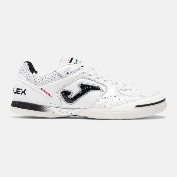 Joma Top Flex 26 indoor (futsal) soccer shoe in white and black - main view