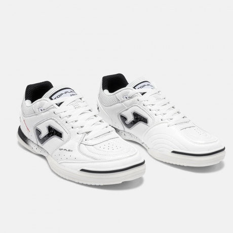 Chaussure de soccer intérieur Joma Top Flex 26 blanc et noir - vue latérale