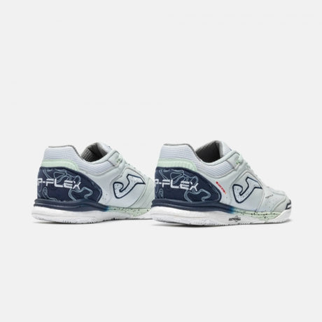 Joma Top Flex Rebound chaussure de futsal intérieur menthe et bleu marine pour homme / Joma Top Flex Rebound indoor futsal shoe mint and navy blue for men