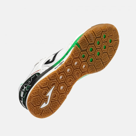 Joma Top Flex Rebound chaussure de futsal intérieur blanc et vert pour homme / Joma Top Flex Rebound indoor futsal shoe white and green for men