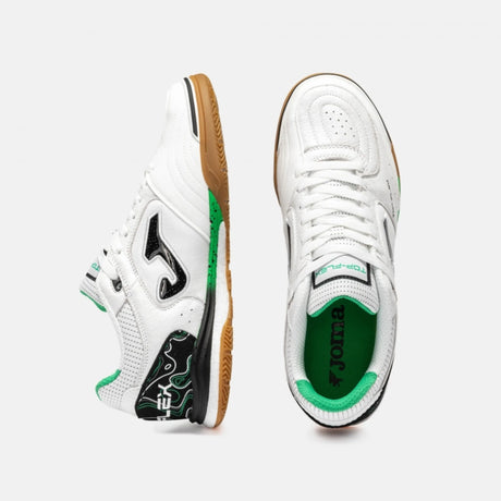 Joma Top Flex Rebound chaussure de futsal intérieur blanc et vert pour homme / Joma Top Flex Rebound indoor futsal shoe white and green for men