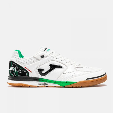 Joma Top Flex Rebound chaussure de futsal intérieur blanc et vert pour homme / Joma Top Flex Rebound indoor futsal shoe white and green for men