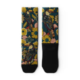Outway Toucan Tango Crew unisex running sock - Blue / Yellow - flat lay pair