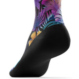 Outway Tropic Flare Crew unisex running sock - Purple / Black - heel view