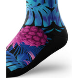 Outway Tropic Like It's Hot Crew unisex running sock - Pink / Blue - side view