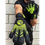 RG Goalkeeper gloves Tuanis Gants de gardien de but de soccer - Noir / Jaune