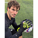 RG Goalkeeper gloves Tuanis Gants de gardien de but de soccer - Noir / Jaune