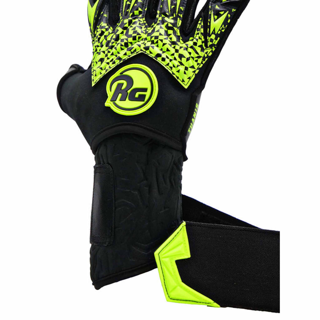 RG Goalkeeper gloves Tuanis Gants de gardien de but de soccer - Noir / Jaune