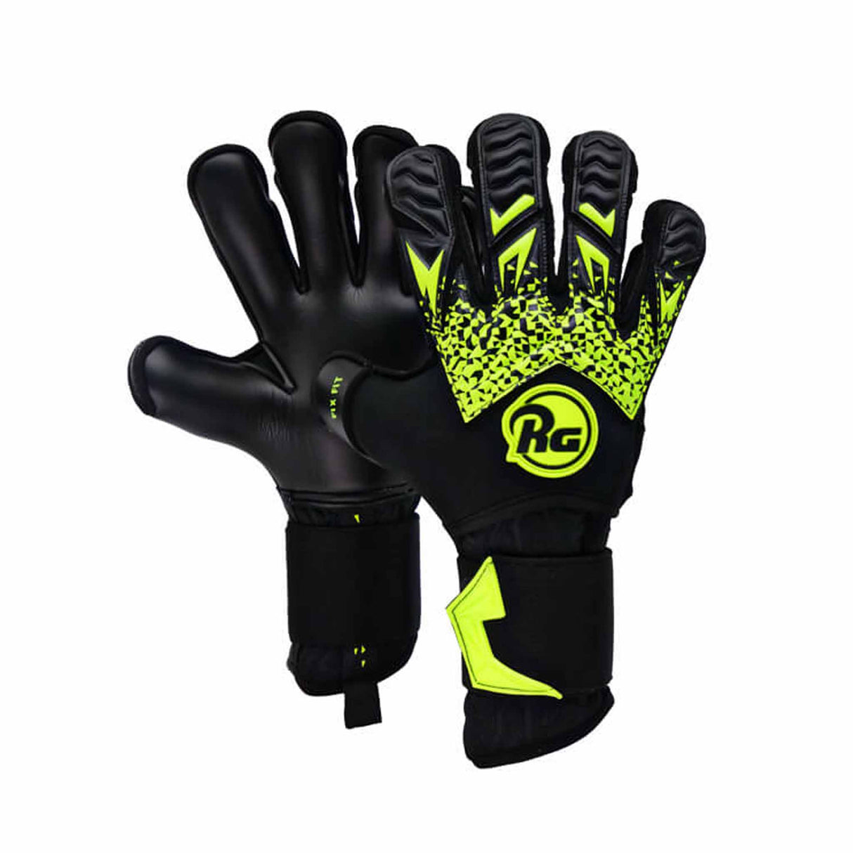 RG Goalkeeper gloves Tuanis Gants de gardien de but de soccer - Noir / Jaune