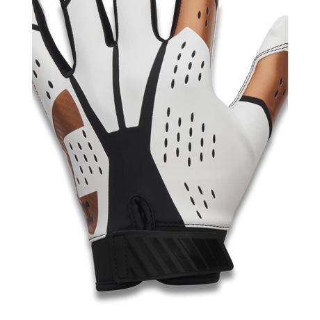UA Blur gants de football américain pour homme - White / Black / Metallic Copper Ore