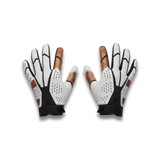 UA Blur gants de football américain pour homme - White / Black / Metallic Copper Ore