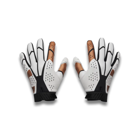 UA Blur gants de football américain pour homme - White / Black / Metallic Copper Ore