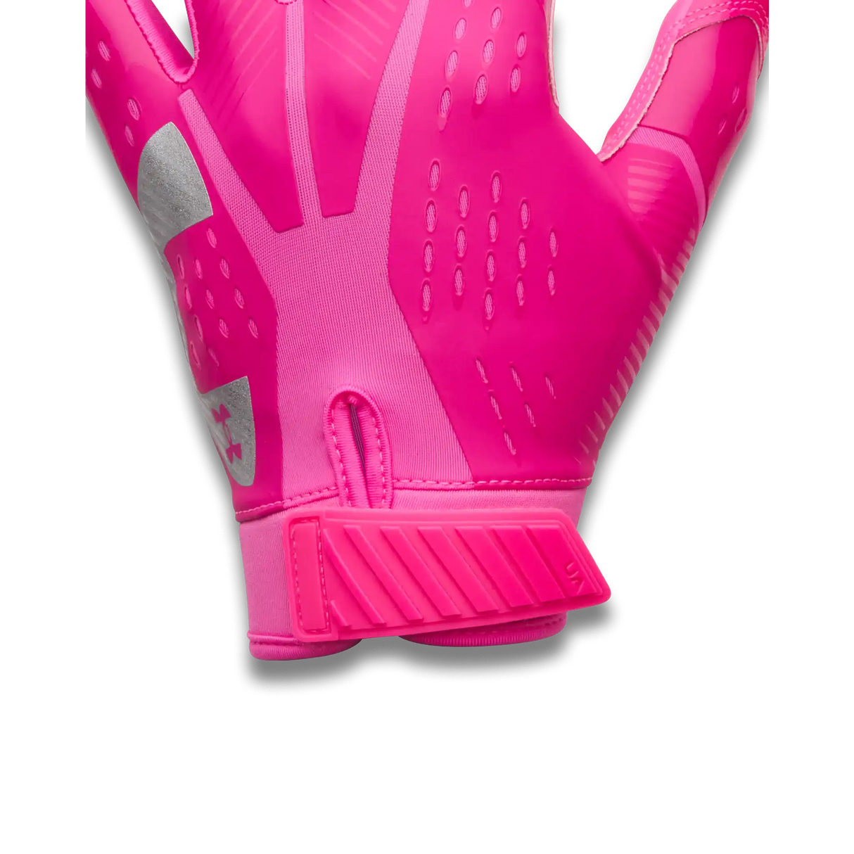 UA Blur gants de football américain pour homme - Pink Rave / Virtual Pink / Metallic Silver