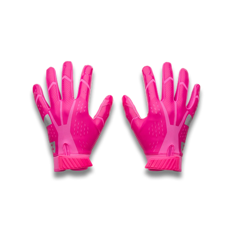 UA Blur gants de football américain pour homme - Pink Rave / Virtual Pink / Metallic Silver