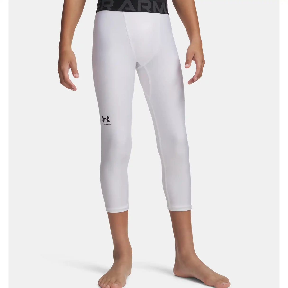 UA HeatGear Armour 3/4 leggings pour garçons - Blanc / Noir