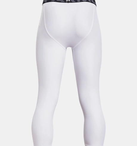 UA HeatGear Armour 3/4 leggings pour garçons - Blanc / Noir